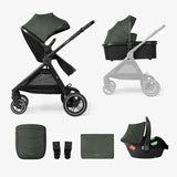 KikkaBoo® Stroller with carrycot 3v1 Ava Army Green
