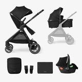 KikkaBoo® Stroller with carrycot 3v1 Ava Black