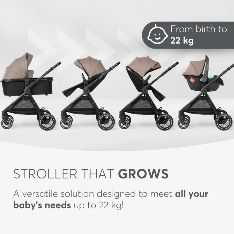 KikkaBoo® Otroški voziček s košaro 3v1 Ava Beige KikkaBoo