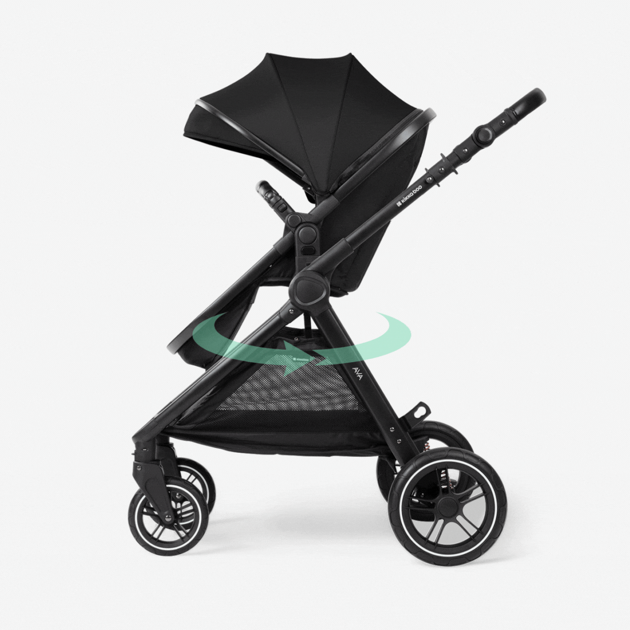 KikkaBoo® Otroški voziček s košaro 3v1 Ava Black KikkaBoo