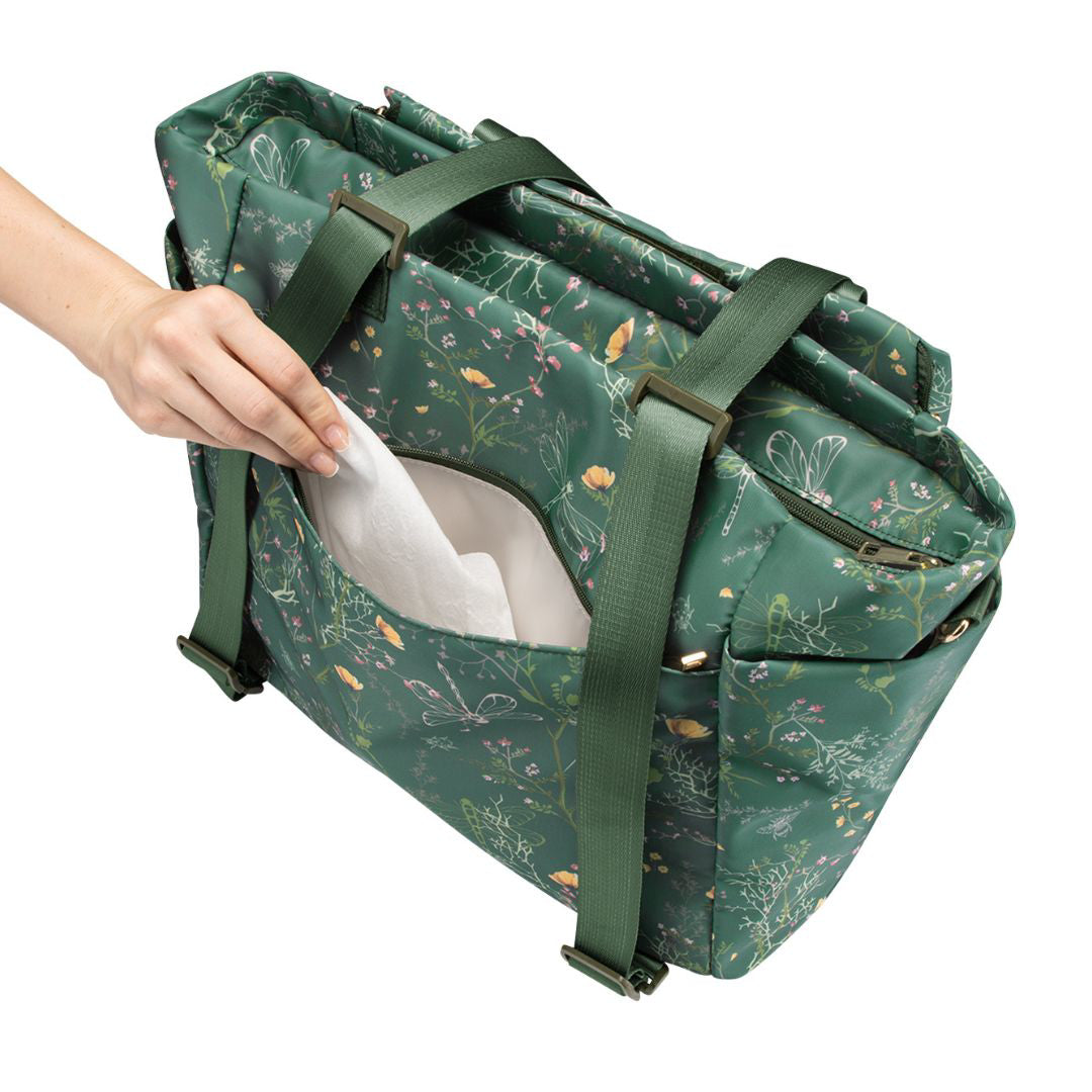 KikkaBoo® Previjalna torba Florence Secret Garden Green KikkaBoo