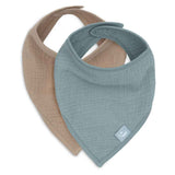 Jollein® Bavoir bandana mousseline Sea Green/Biscuit 2 pièces