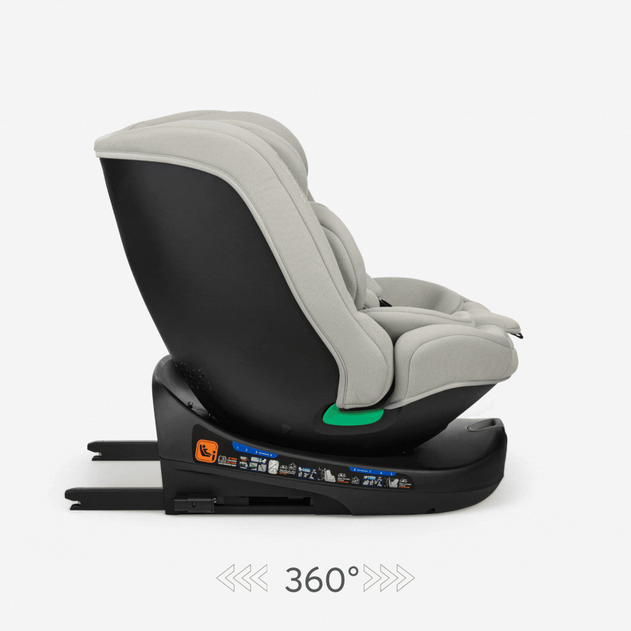 KikkaBoo® Otroški avtosedež 360 i-Round i-SIZE (40-150 cm) Light Grey KikkaBoo