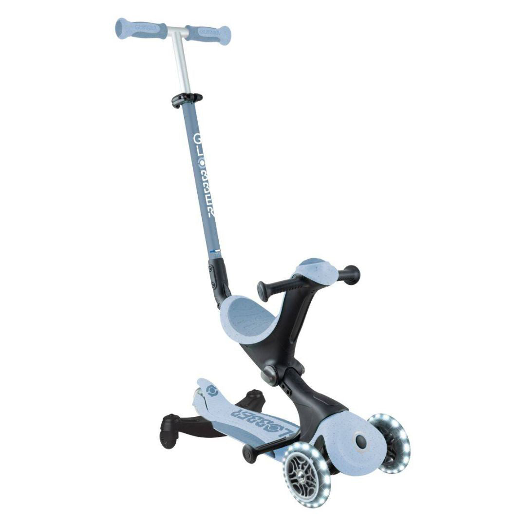 Globber® Zložljivi otroški skiro GO UP deluxe 360° s svetlečimi kolesi Blueberry Globber