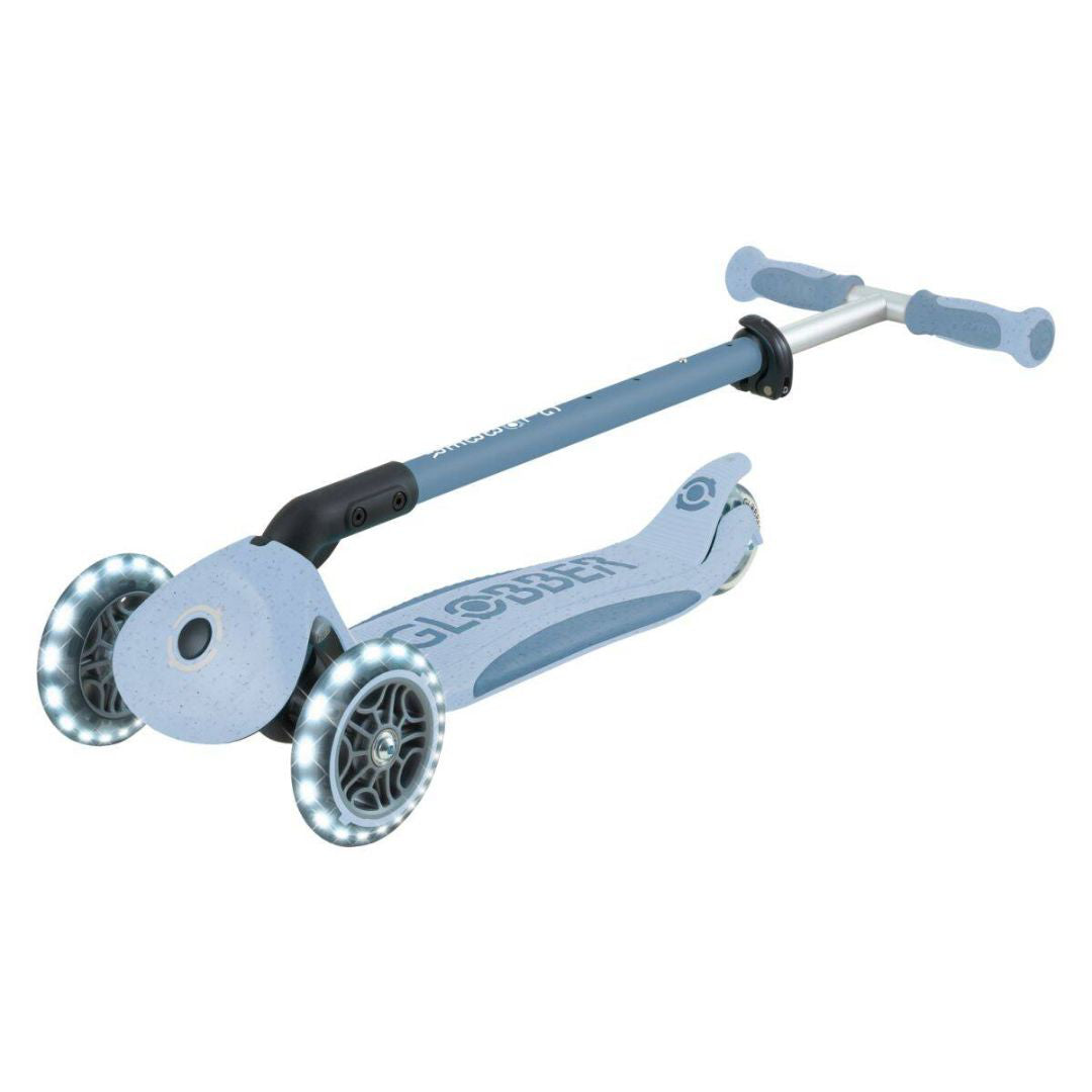 Globber® Zložljivi otroški skiro GO UP deluxe 360° s svetlečimi kolesi Blueberry Globber