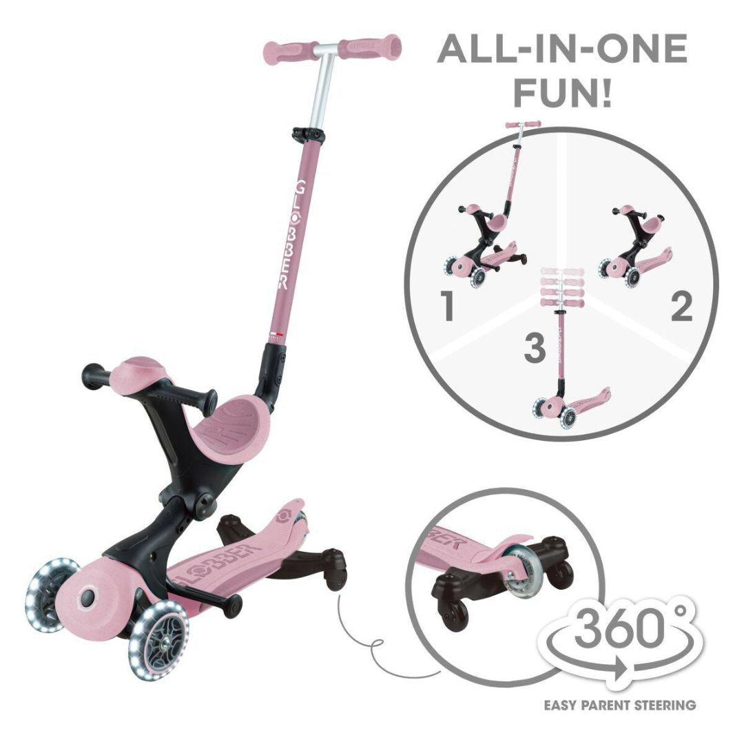 Globber® GO UP deluxe 360° Foldable Scooter with Light-Up Wheels