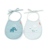 Done by Deer® Bib 2-pack Tiny pocket Elphee Blue