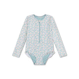 Swim Essentials® Otroške enodelne kopalke Green Flowers