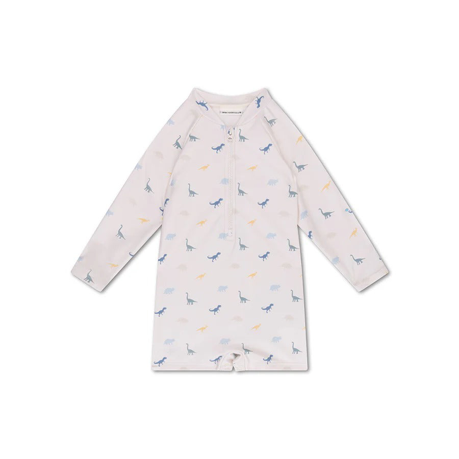 Swim Essentials® Otroške enodelne kopalke z rokavi Dino 98 104 Swim Essentials