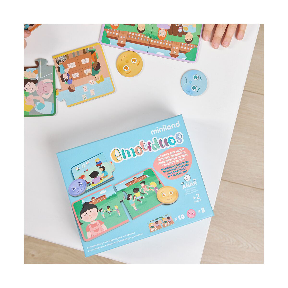 Miniland® Družabna igra za preprečevanje medvrstniškega nasilja "Emotiduos" Miniland