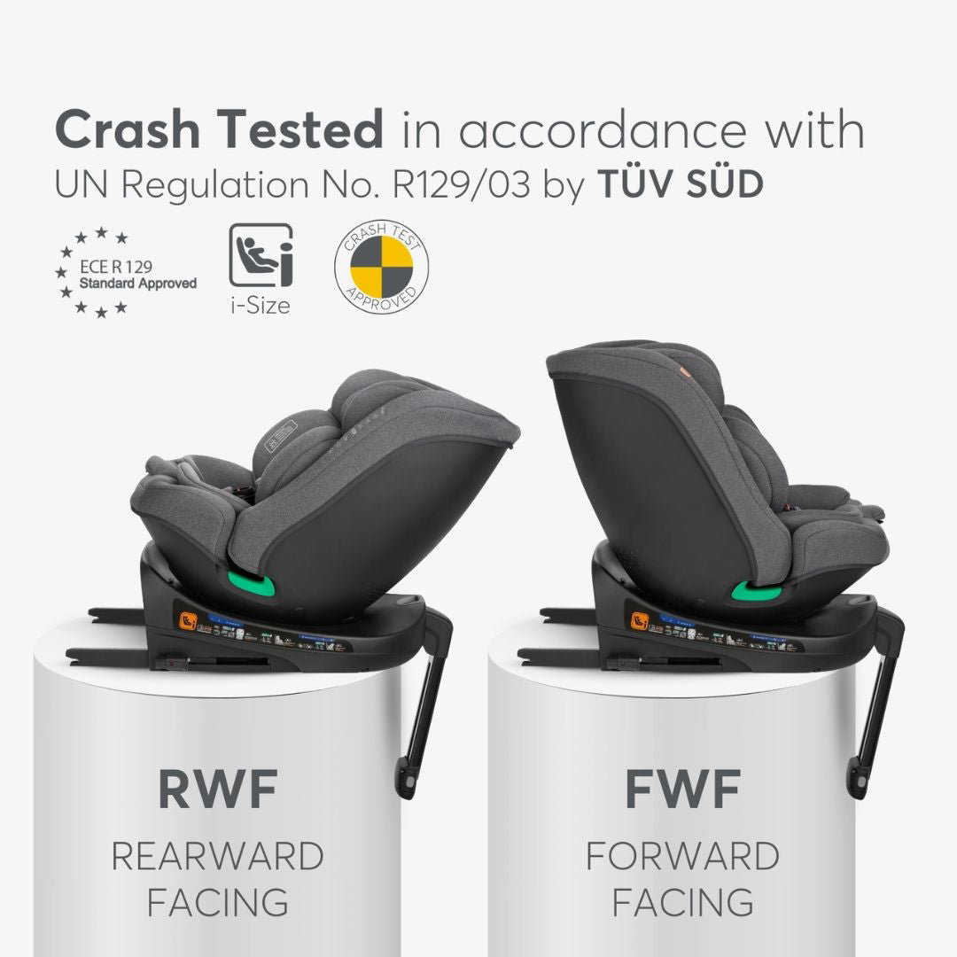 KikkaBoo® Otroški avtosedež 360 i-Secure i-SIZE (40-150 cm) Dark Grey KikkaBoo
