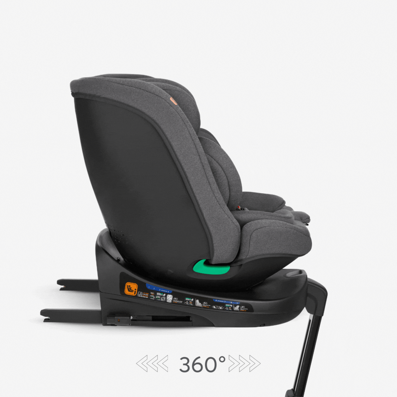 KikkaBoo® Otroški avtosedež 360 i-Secure i-SIZE (40-150 cm) Dark Grey KikkaBoo