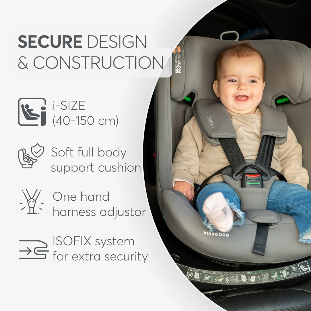KikkaBoo® Otroški avtosedež 360° i-Hike i-SIZE (40-150 cm) Army Green 2025 KikkaBoo
