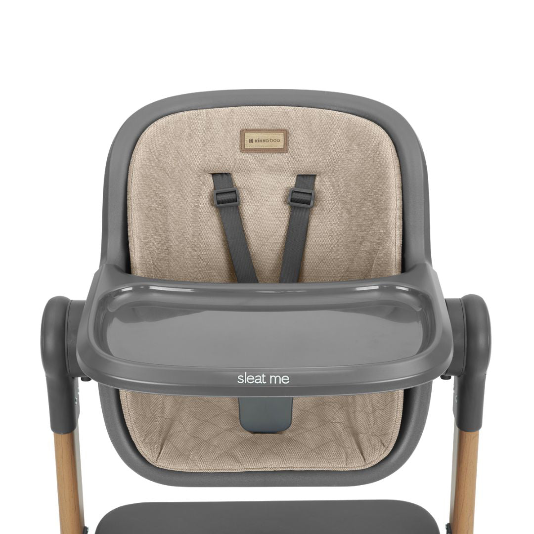 KikkaBoo® Obposteljna posteljica in stolček za hranjenje 2v1 Sleat Me Beige KikkaBoo