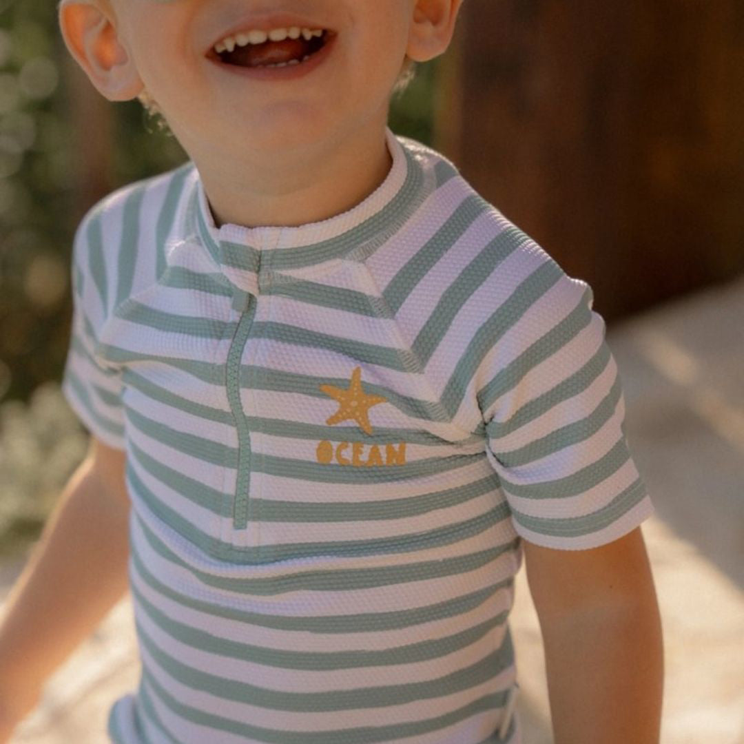 Little Dutch® Otroška kopalna majica Stripes Surf Blue Little Dutch