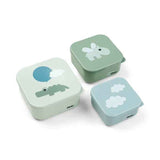 Done by Deer® Komplet posodic za prigrizke Happy clouds Green