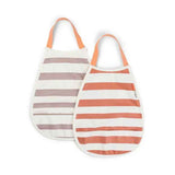 Done by Deer® Pull-over 2x bavoir Stripes Papaya/Powder