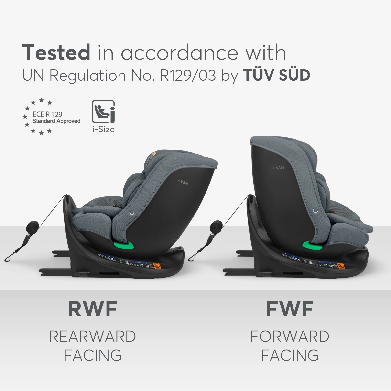 KikkaBoo® Otroški avtosedež 360°i-Van i-SIZE (40-150 cm) Dark Grey KikkaBoo