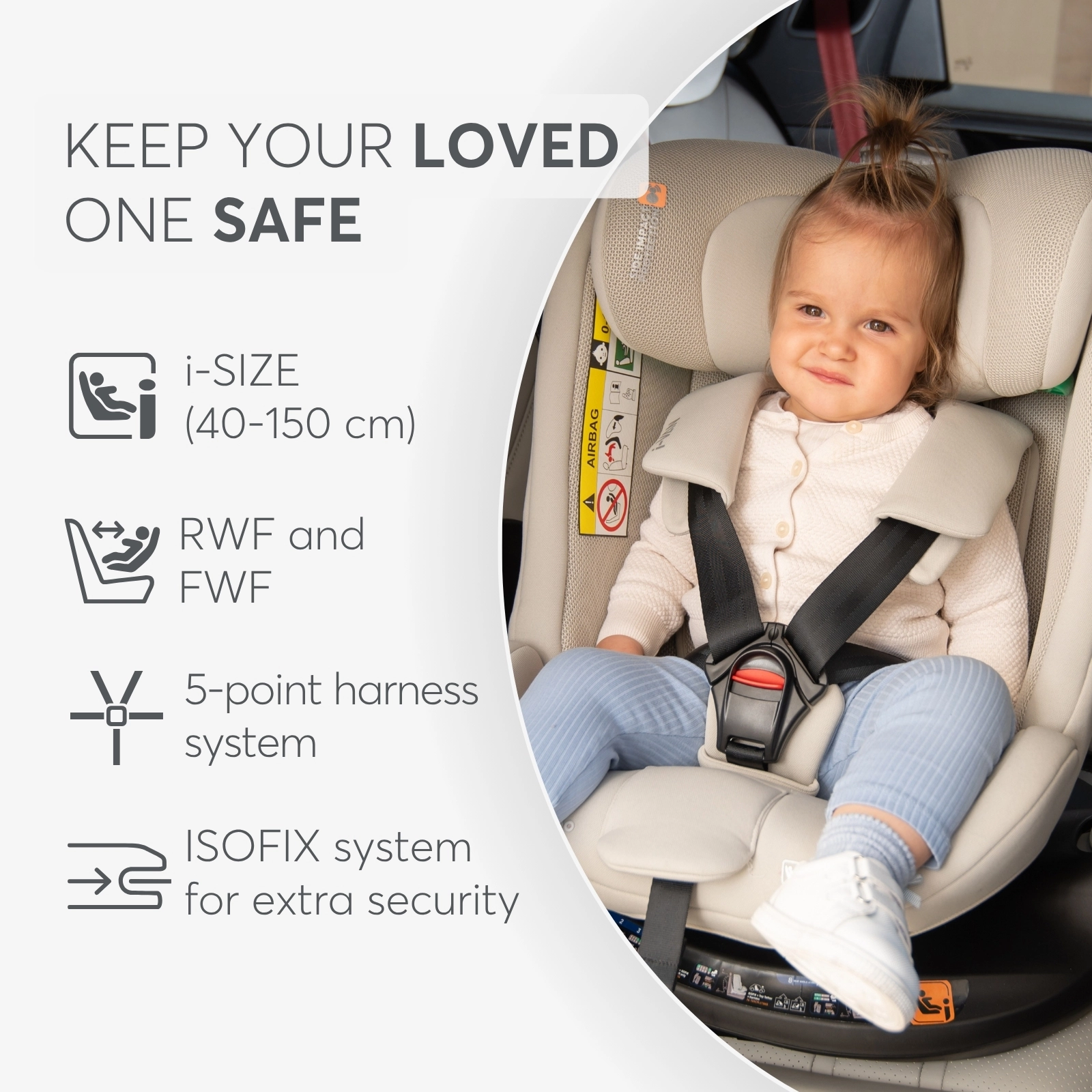 KikkaBoo® Otroški avtosedež 360°i-Van i-SIZE (40-150 cm) Black KikkaBoo