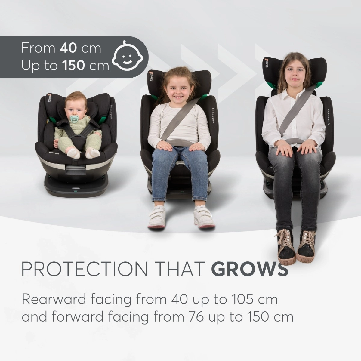 KikkaBoo® Otroški avtosedež 360° i-Drive i-SIZE (40-150 cm) Black KikkaBoo