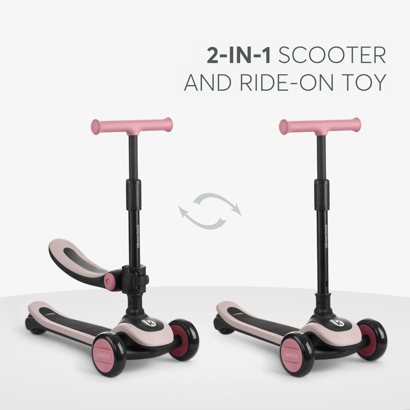 KikkaBoo® Otroški poganjalec/skiro 2v1 Treo Pink KikkaBoo