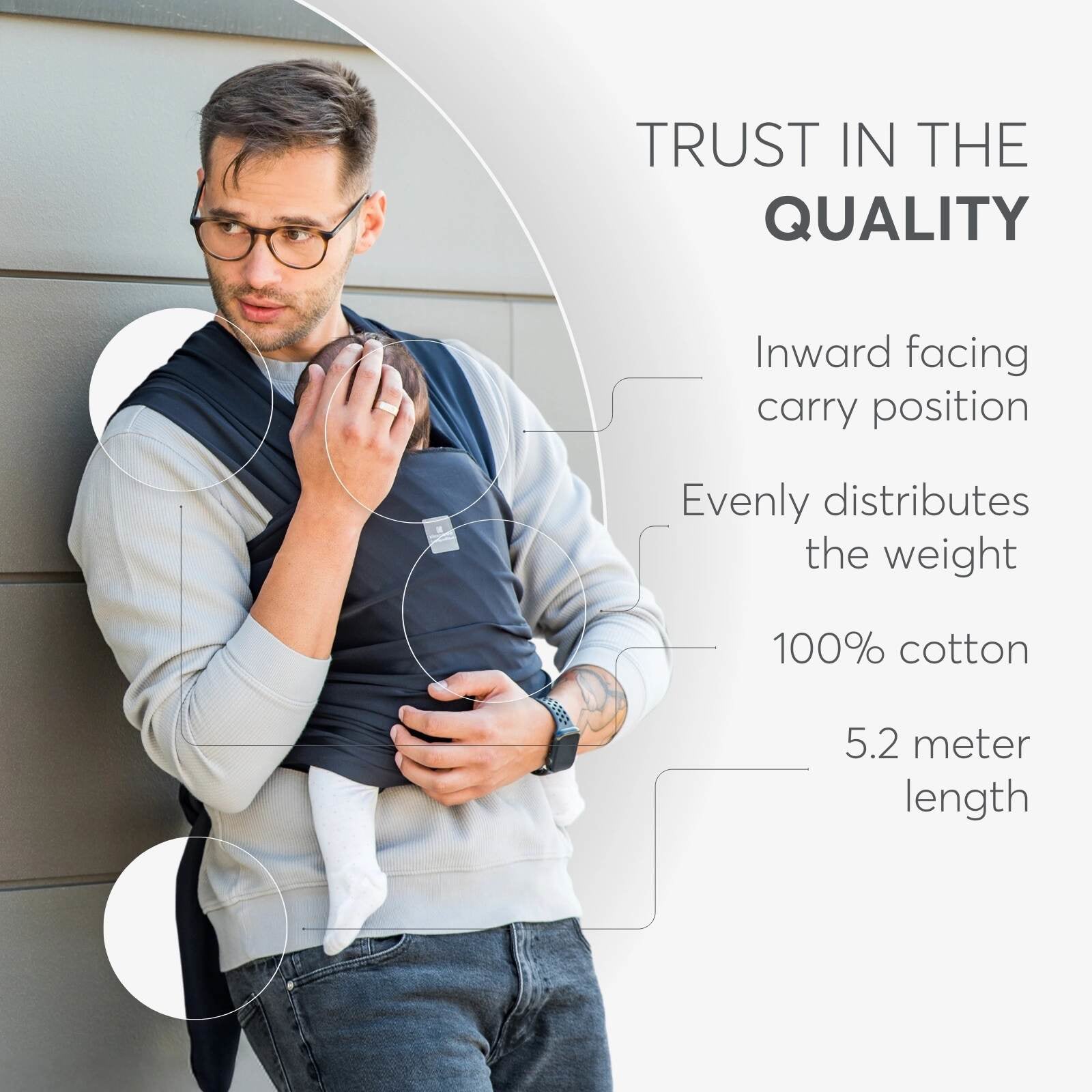 KikkaBoo® Nosilka wrap Isla Dark Grey KikkaBoo