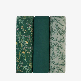 KikkaBoo® Pannolini in mussola 3 pezzi 100x100 cm Secret Garden Green