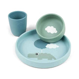 Done by Deer® Set pappa in silicone Happy Clouds Blue