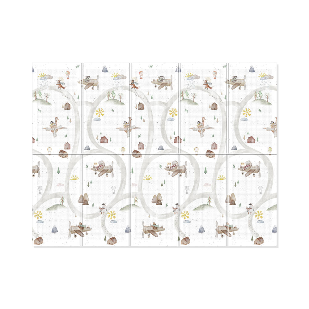 Evibell® Tappeto da gioco a due lati 150x190 Terrazzo/Wanderlust