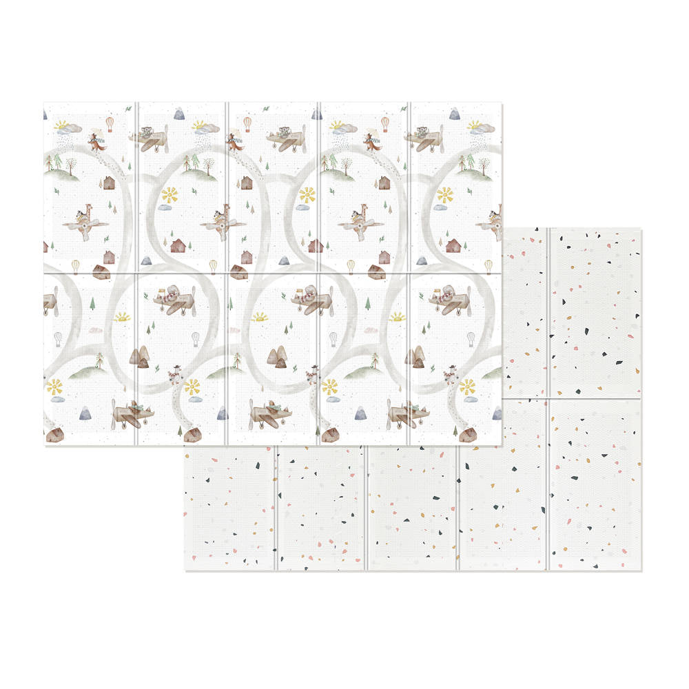 Evibell® Zložljiva igralna podloga 150x190 Terrazzo/Wanderlust