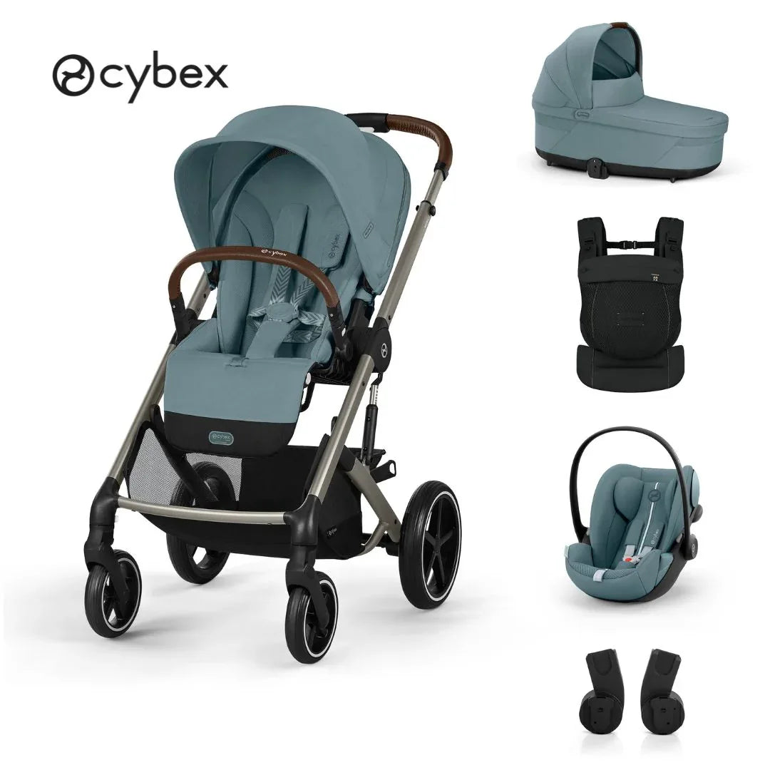 Cybex® Otroški voziček 3v1 Balios S Lux + Nosilka Amya + Avtosedež Cloud G Stromy Blue Cybex