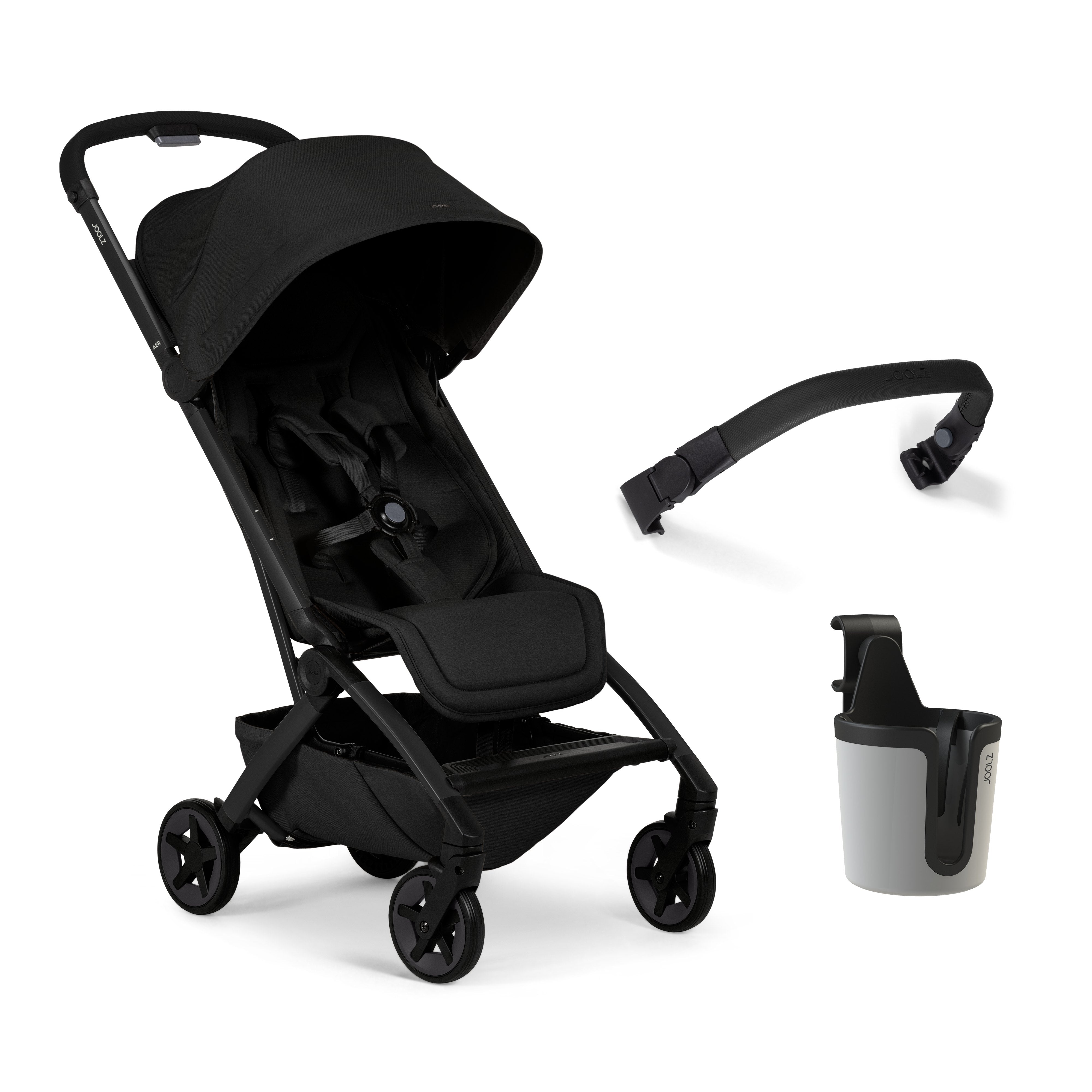 Joolz® Otroški športni voziček Aer™+ Space Black z varovalom in držalom za pijačo Joolz