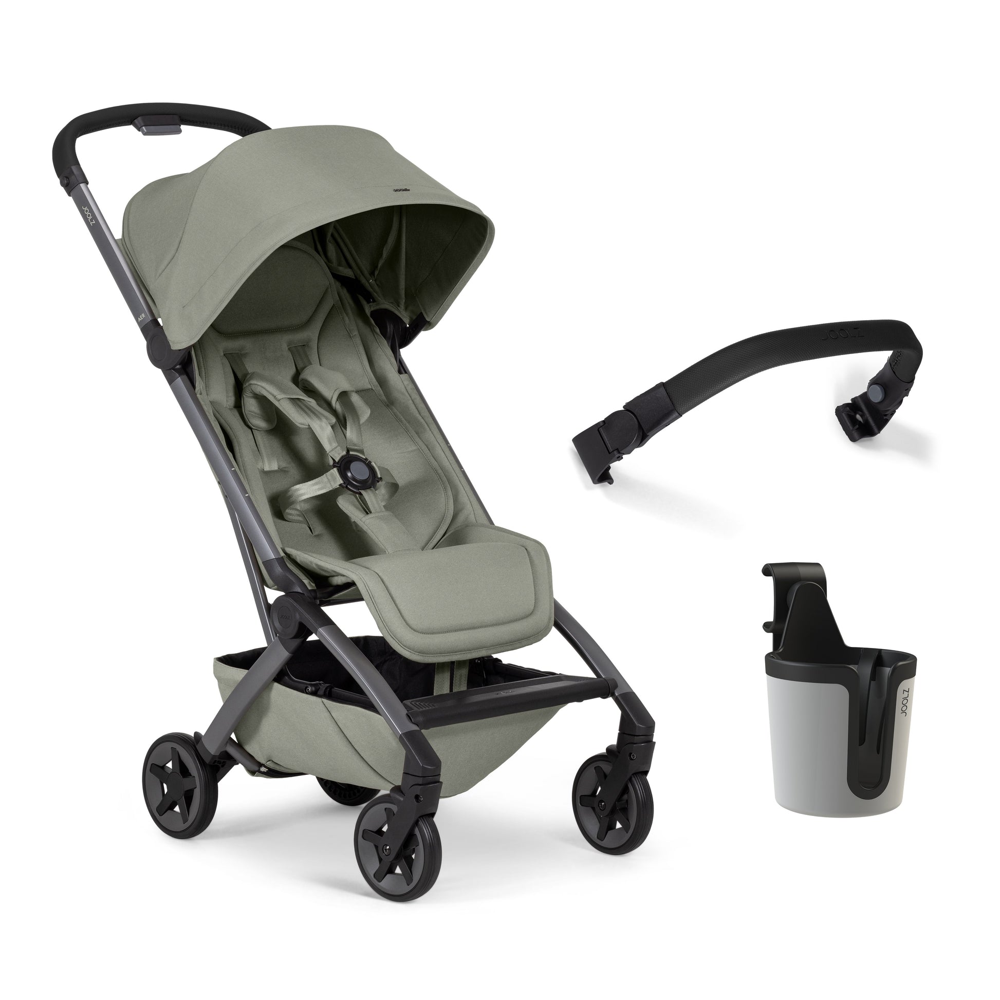 Joolz® Otroški športni voziček Aer™+ Sage Green z varovalom in držalom za pijačo Joolz