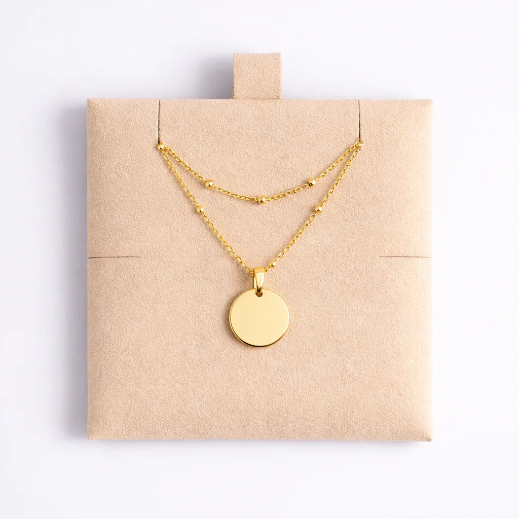 Atelya™ Personalizirana verižica z obeskom Circle Gold Atelya