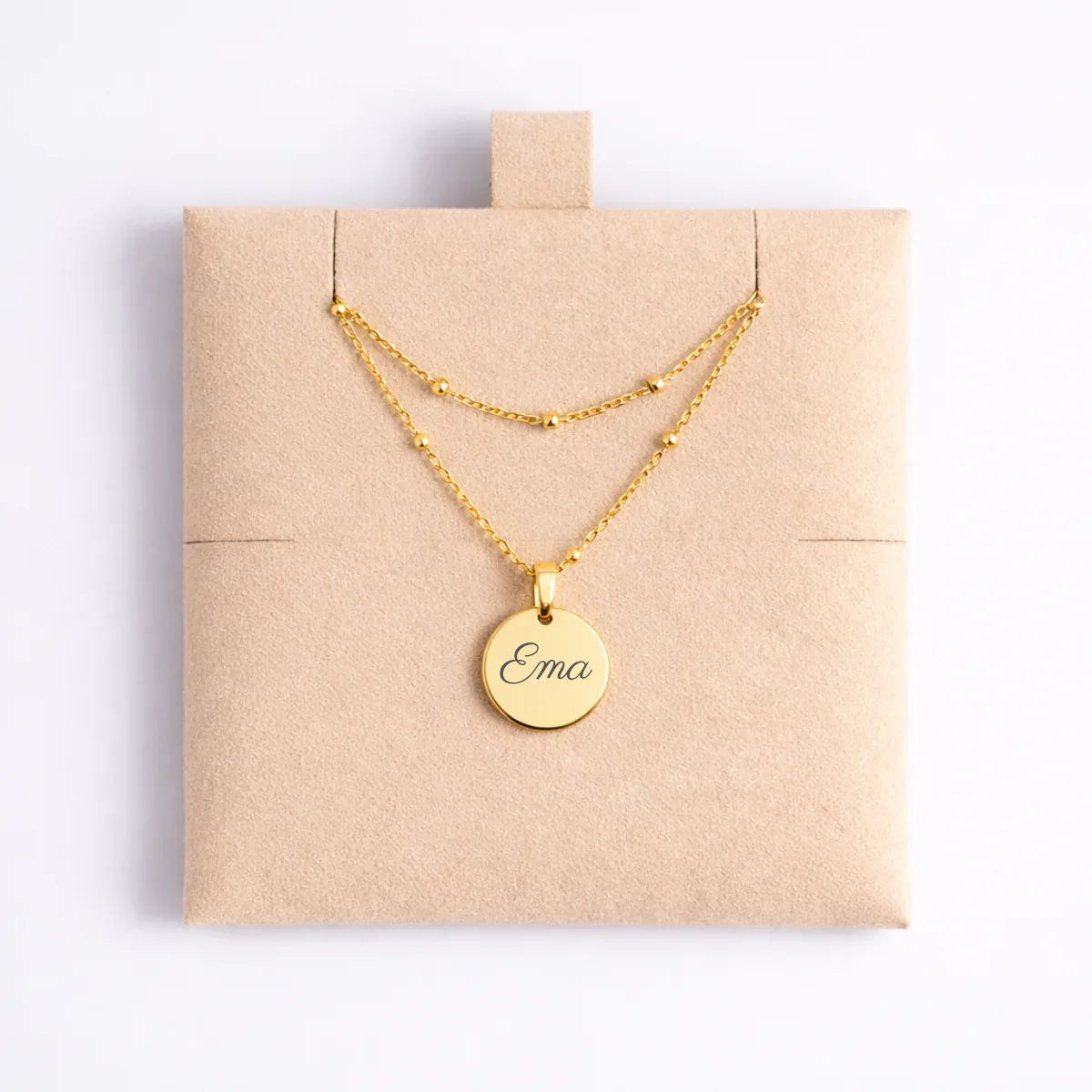 Atelya™ Personalizirana verižica z obeskom Circle Gold Atelya