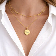 Atelya™ Personalizirana verižica z obeskom Circle Gold Atelya