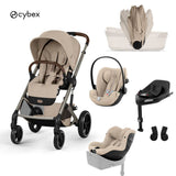 Cybex® Otroški voziček z zložljivo košaro 5v1 Balios S Lux + Avtosedež Cloud G3 + IsoFix baza G3 + Avtosedež Sirona G3 Almond Beige