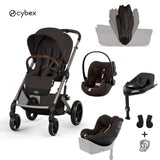Cybex® Otroški voziček z zložljivo košaro 5v1 Balios S Lux + Avtosedež Cloud G3 + IsoFix baza G3 + Avtosedež Sirona G3 Chocolate Brown (+ Rain cover)