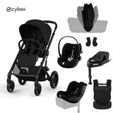 Cybex® Otroški voziček z zložljivo košaro 5v1 Balios S Lux + Nosilka Amya + Avtosedež Cloud G3 + IsoFix baza G3 + Avtosedež Sirona G3 Moon Black