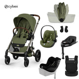 Cybex® Otroški voziček z zložljivo košaro 5v1 Balios S Lux + Nosilka Amya + Avtosedež Cloud G3 + IsoFix baza G3 + Avtosedež Sirona G3 Moss Green