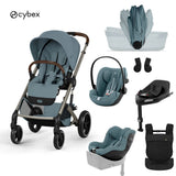 Cybex® Otroški voziček z zložljivo košaro 5v1 Balios S Lux + Nosilka Amya + Avtosedež Cloud G3 + IsoFix baza G3 + Avtosedež Sirona G3 Stormy Blue