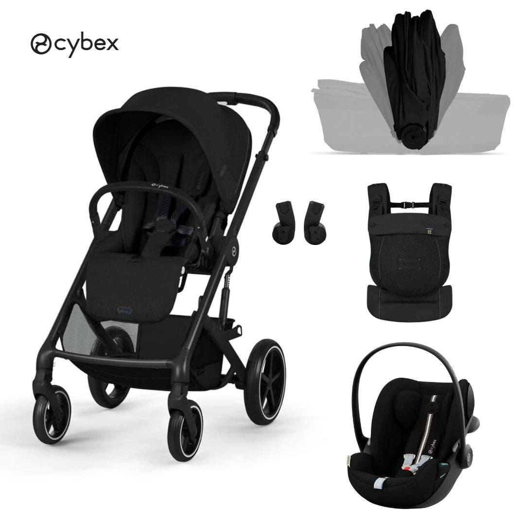 Cybex® Poussette 3 en 1 avec nacelle pliable Balios S Lux + Nacelle Amya + Siège auto Cloud G3 Moon Black