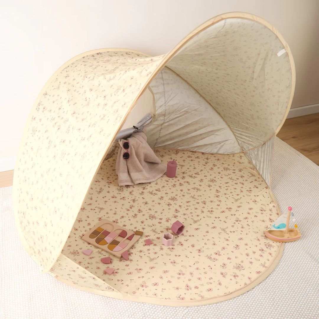 Bieco® Šotor za na plažo z UV 40+ zaščito Vintage Flowers Bieco