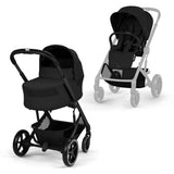 Cybex® Balios™ S Lux 2-in-1 Stroller with Cot S Lux Moon Black (Black Frame)