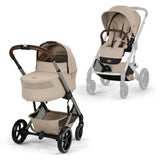 Cybex® Balios™ S Lux 2-in-1 Stroller with Cot S Lux Almond Beige (Taupe Frame)