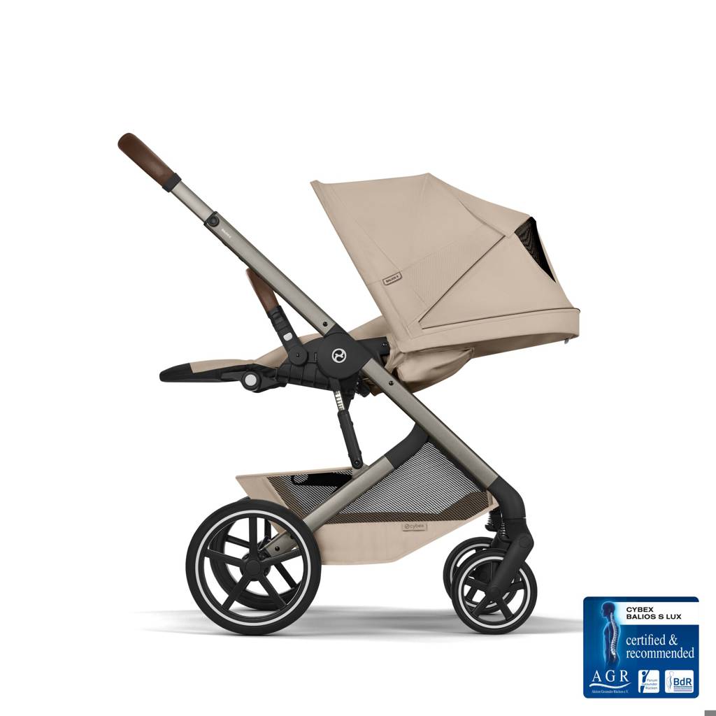 Cybex® Otroški voziček s košaro 2v1 Balios S Lux Almond Beige (Taupe Frame)