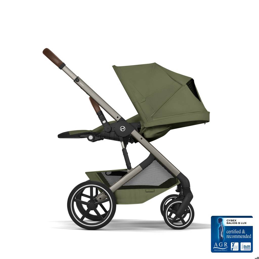 Cybex® Otroški voziček z zložljivo košaro 2v1 Balios S Lux Moss Green (Taupe Frame)