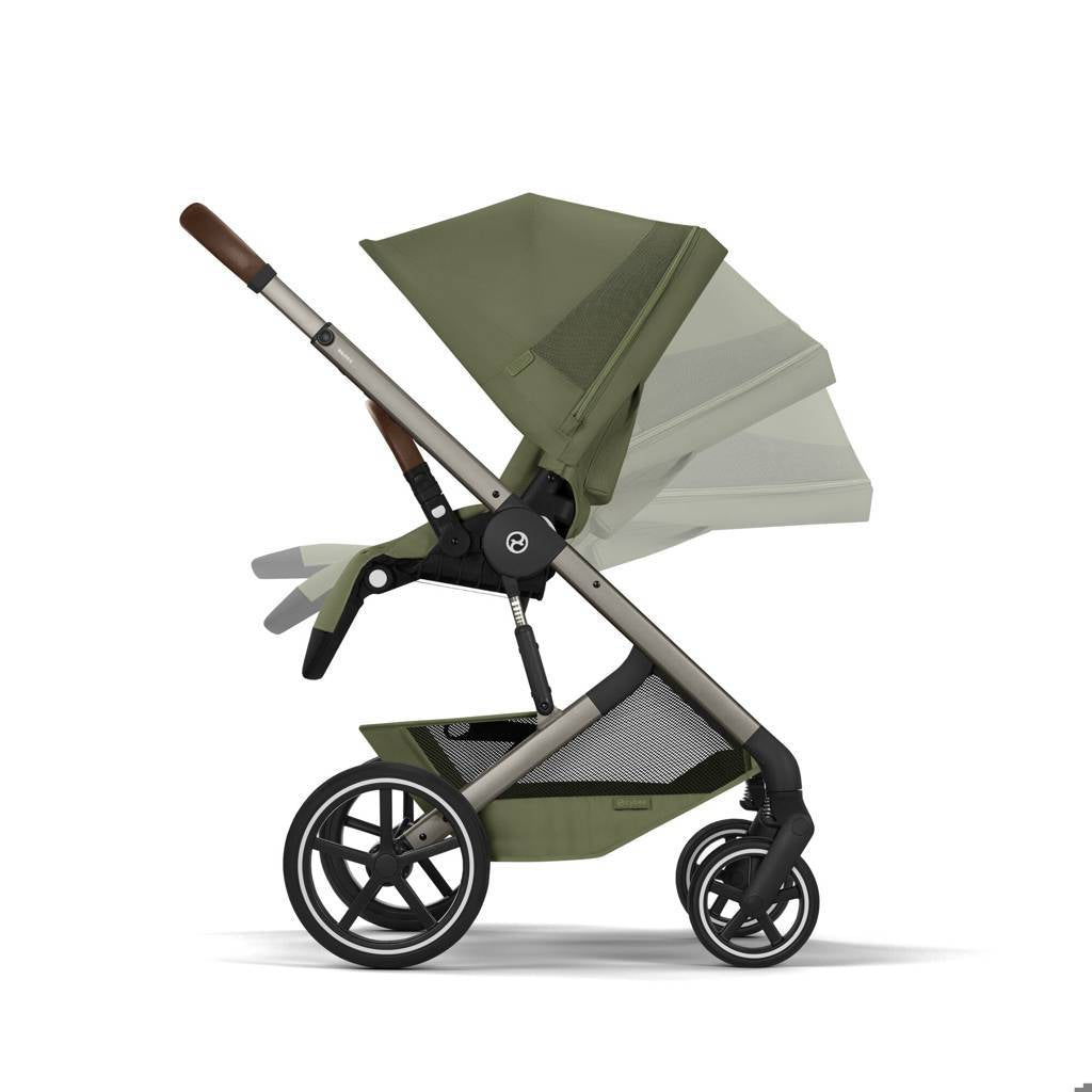 Cybex® Otroški voziček z zložljivo košaro 2v1 Balios S Lux Moss Green (Taupe Frame)