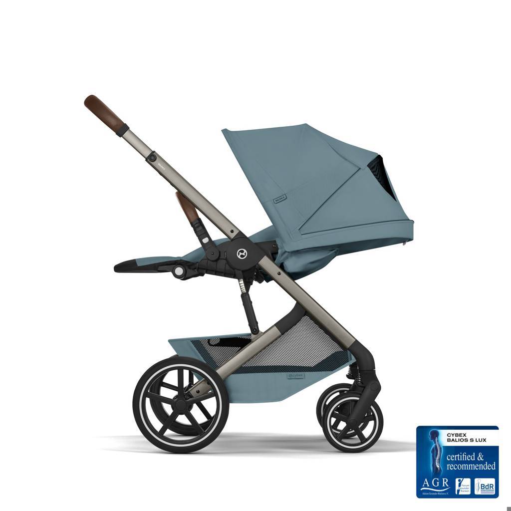 Cybex® Otroški voziček z zložljivo košaro 2v1 Balios S Lux Stormy Blue (Taupe Frame)