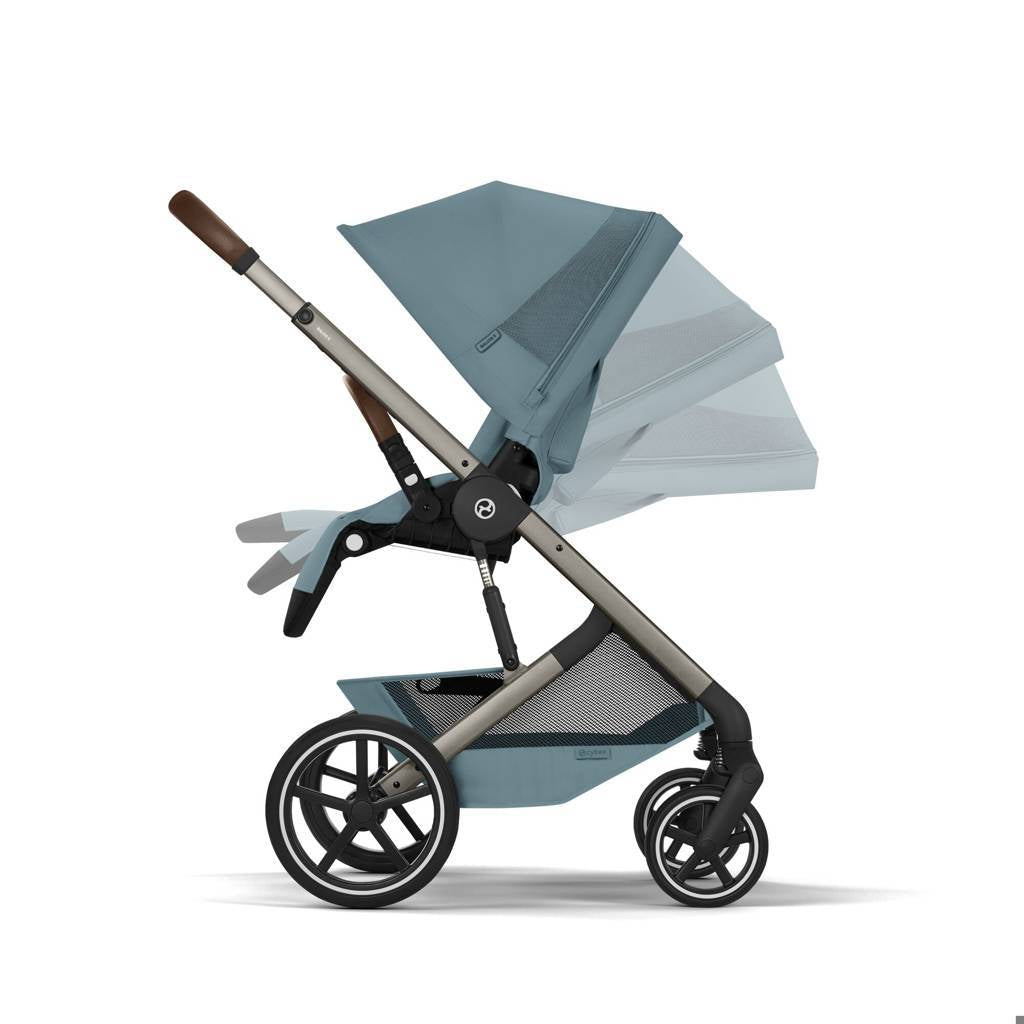 Cybex® Otroški voziček z zložljivo košaro 2v1 Balios S Lux Stormy Blue (Taupe Frame)